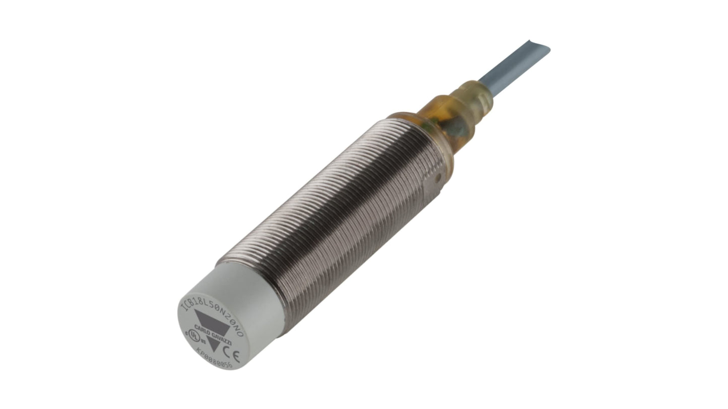 Carlo Gavazzi ICB18 Series Inductive Barrel-Style Inductive Proximity Sensor Code ICB18L50N20PO