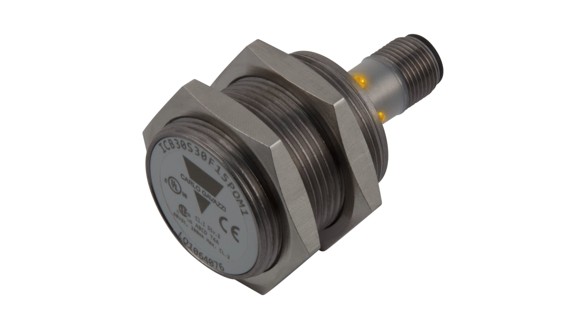 Carlo Gavazzi ICB30 Series Inductive Barrel-Style Inductive Proximity Sensor Code ICB30S30F10NOM1