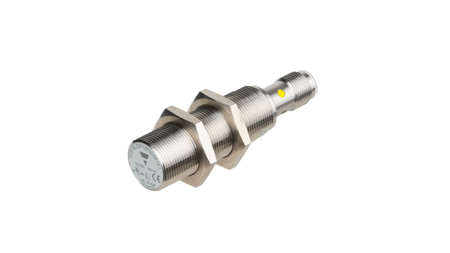 Carlo Gavazzi ICS18 Series Inductive Barrel-Style Inductive Proximity Sensor Code ICS18L50F08NOM1E1