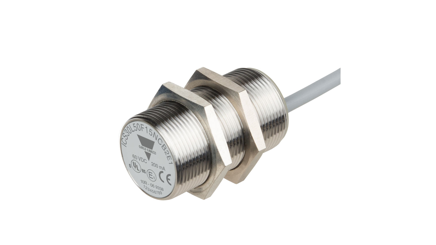 Carlo Gavazzi ICS30 Series Inductive Barrel-Style Inductive Proximity Sensor Code ICS30L50F15NCB2E1