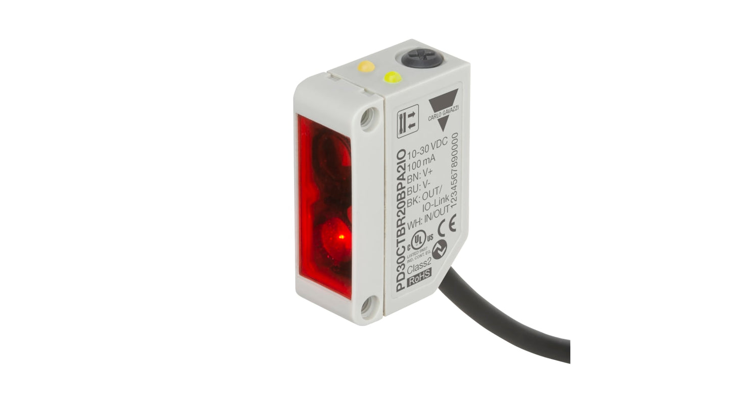 Carlo Gavazzi Diffuse Reflective Photoelectric Sensor Code PD30CTBR20BPA2IO