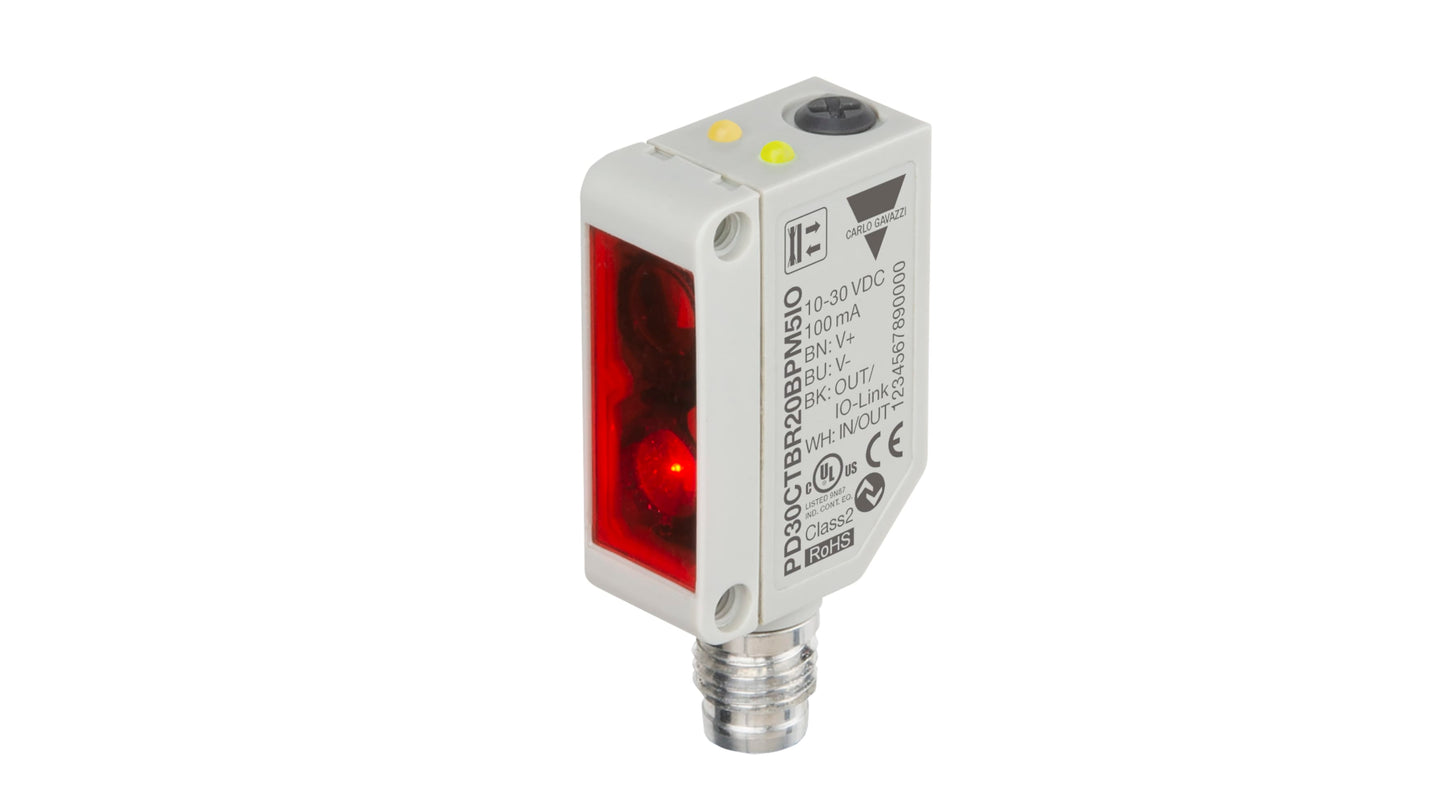 Carlo Gavazzi Diffuse Reflective Photoelectric Sensor Code PD30CTBR20BPM5IO