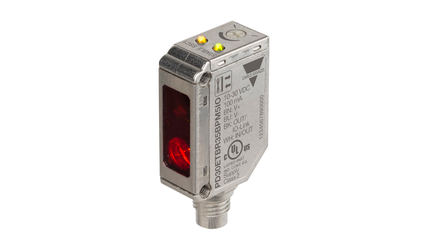 Carlo Gavazzi Diffuse Reflective Photoelectric Sensor Code PD30ETBR35BPM5IO