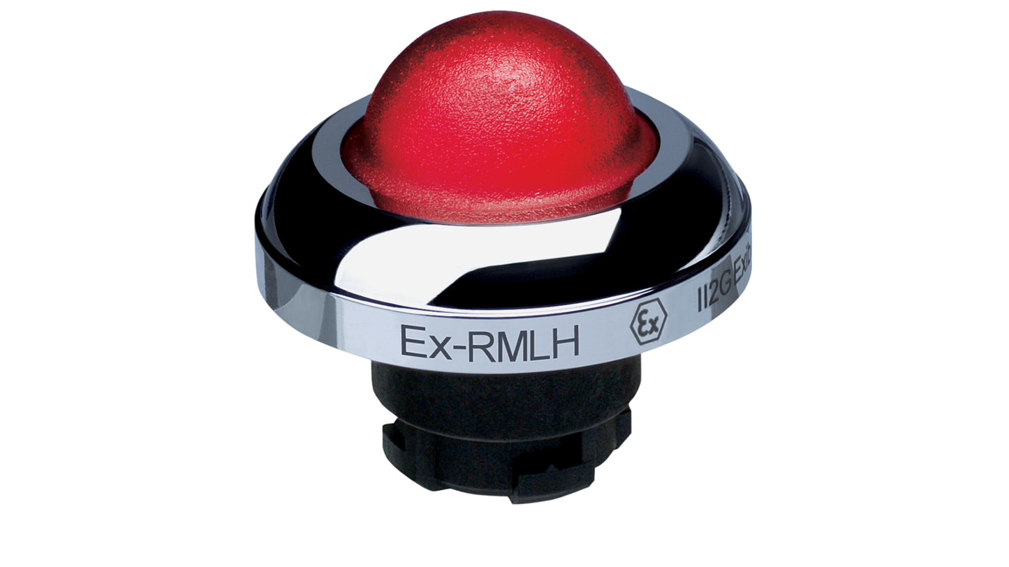 Schmersal EX-RMLH Series Red Illuminated Momentary Push Button Head รหัส EX-RMLHRT