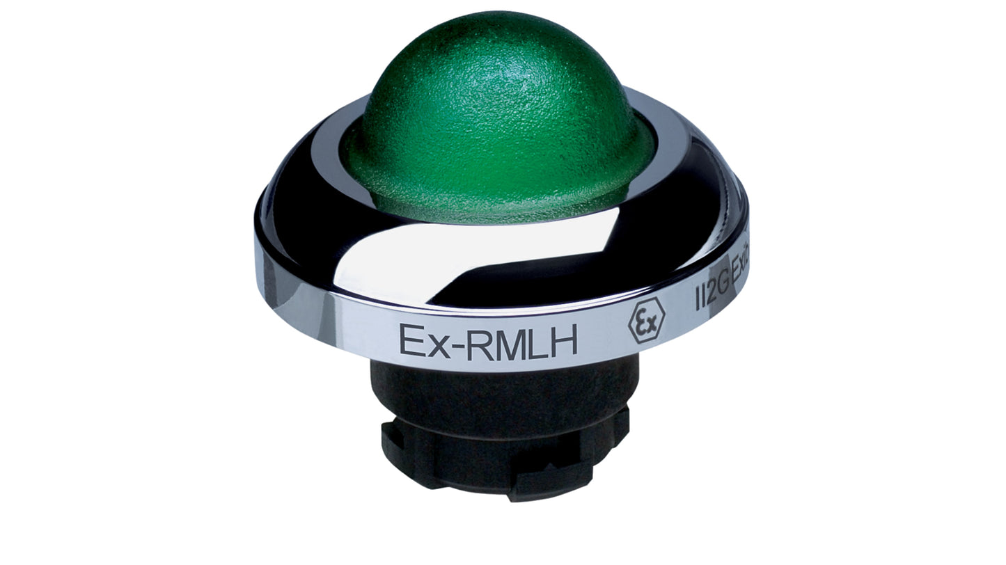 Schmersal EX-RMLH Series Green Illuminated Momentary Push Button Head รหัส EX-RMLHGN