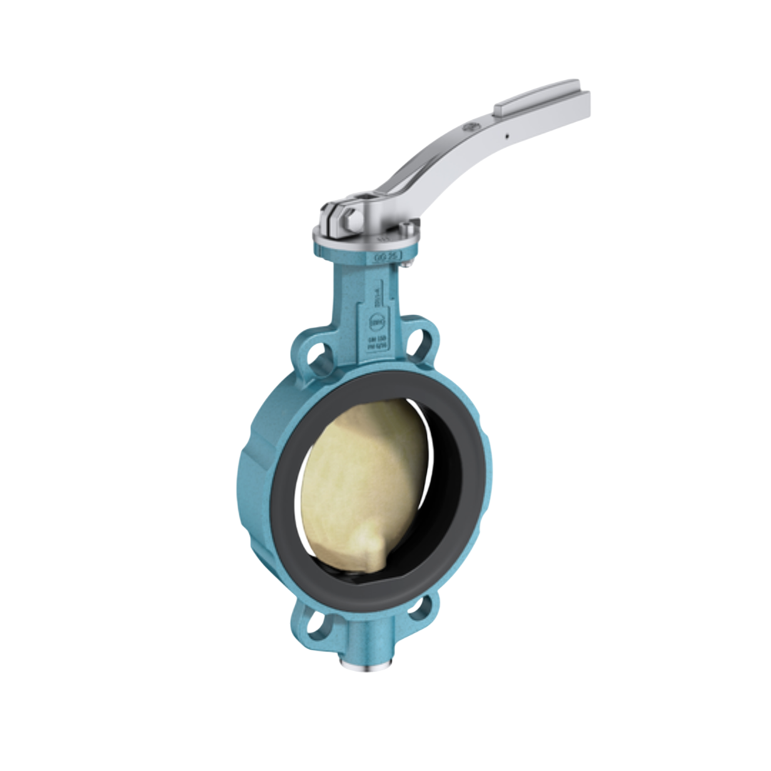 EBRO Butterfly Valve Wafer Type Z011-B EN-GJS-450-15 Grey Cast Iron 125 DN 5 นิ้ว 16 บาร์