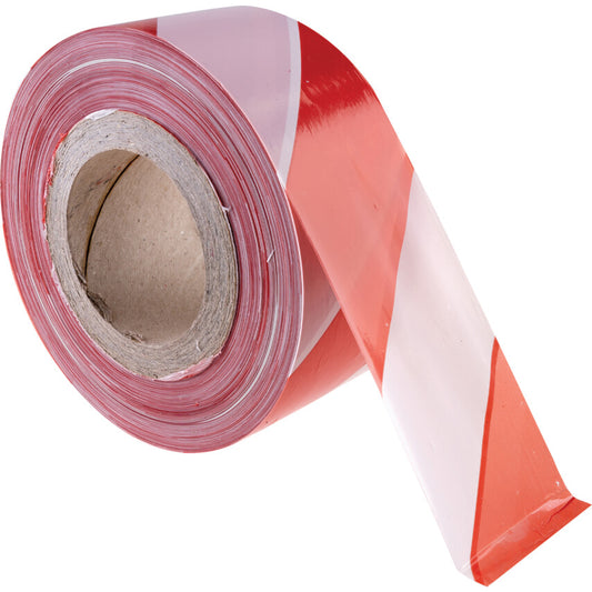 75mmx500M RED/WHITE BARRIER TAPE IN DISPENSER