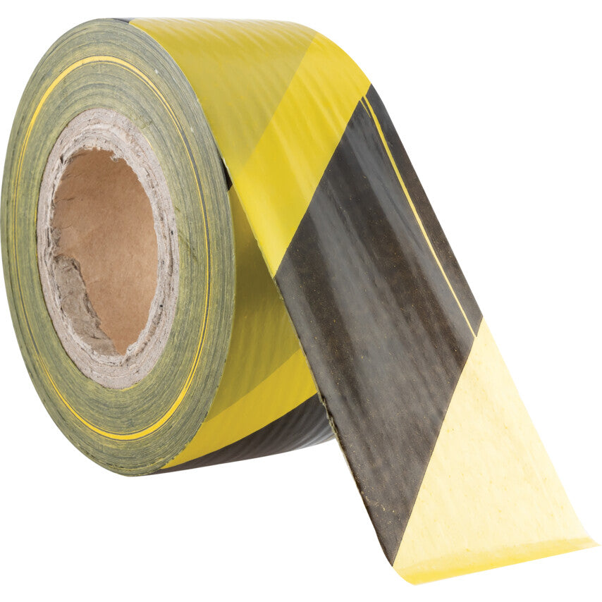 75mmx500M BLACK/YELLOW BARRIER TAPE IN DISPENSER