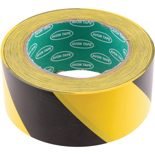50mm x 33m YELLOW/BLACK HAZARDMARKING TAPE
