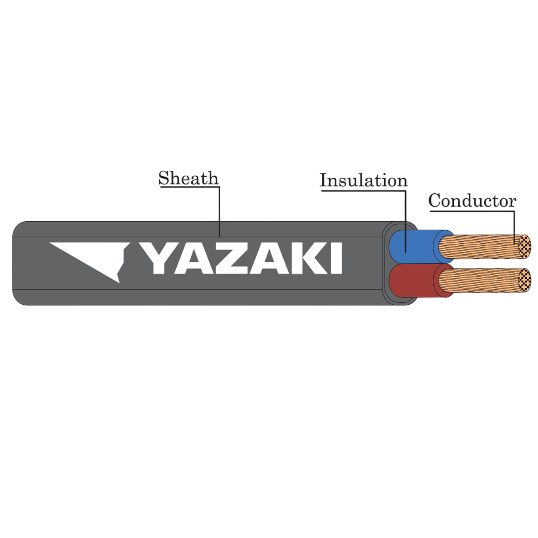 สายไฟภายในอาคารทั่วไป THAI YAZAKI รุ่น 60227 IEC 53 VKF 2 แกน หน้าตัด 1 ประเภท Flexible