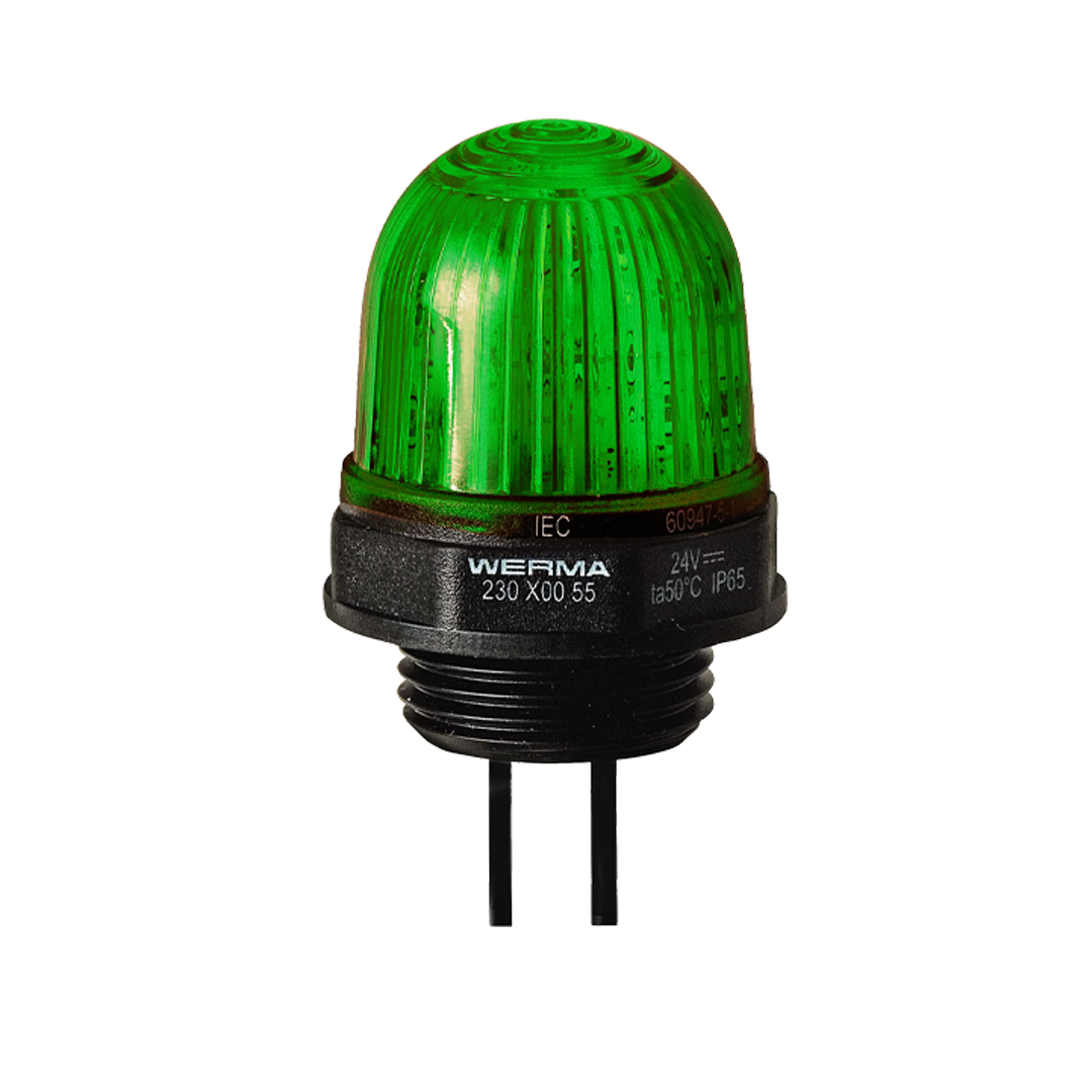 Signal and traffic lights WERMA รุ่น Micro Installation Beacons Micro LED Installation Beacon 24VDC GN 230.200.55 ไฟสัญญาณ