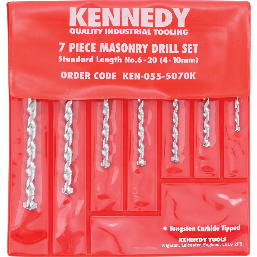 ดอกสว่านเจาะปูน No.6-20 7PCE MASONRY DRILL SET รหัส KEN0555070K