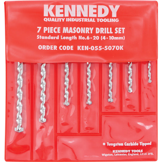 ดอกสว่านเจาะปูน No.6-20 7PCE MASONRY DRILL SET รหัส KEN0555070K