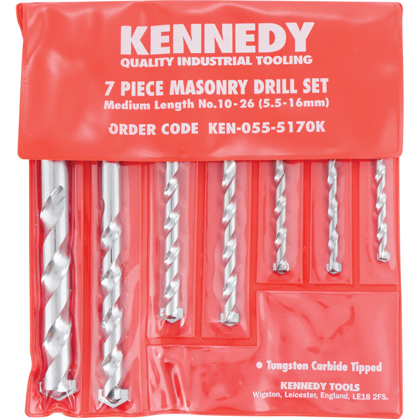 ดอกสว่านเจาะปูน No.10-26 7PCE MASONRY DRILL SET รหัส KEN0555170K
