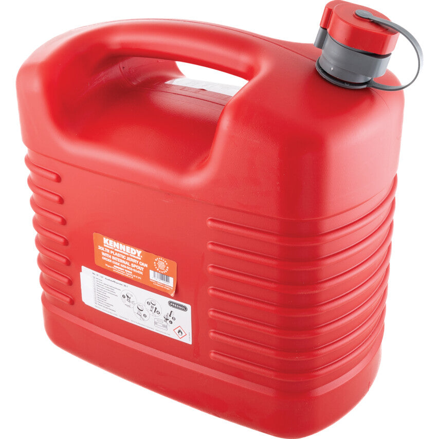 20LTR PLASTIC JERRY CAN WITH INTERNAL SPOUT
