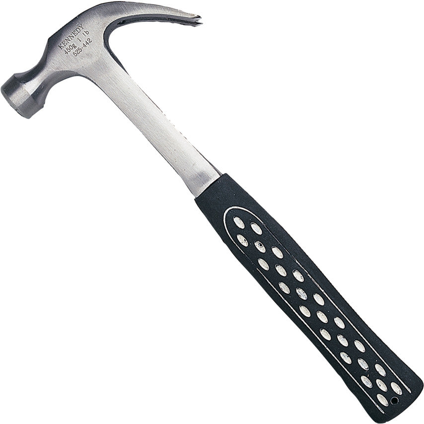 16oz CURVED CLAW HAMMER ALL STEELWITH RUBBER GRIP