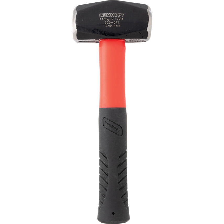 2.1/2lb CLUB / LUMP HAMMER, FIBREGLASS HANDLE WITH RUBBER GRIP