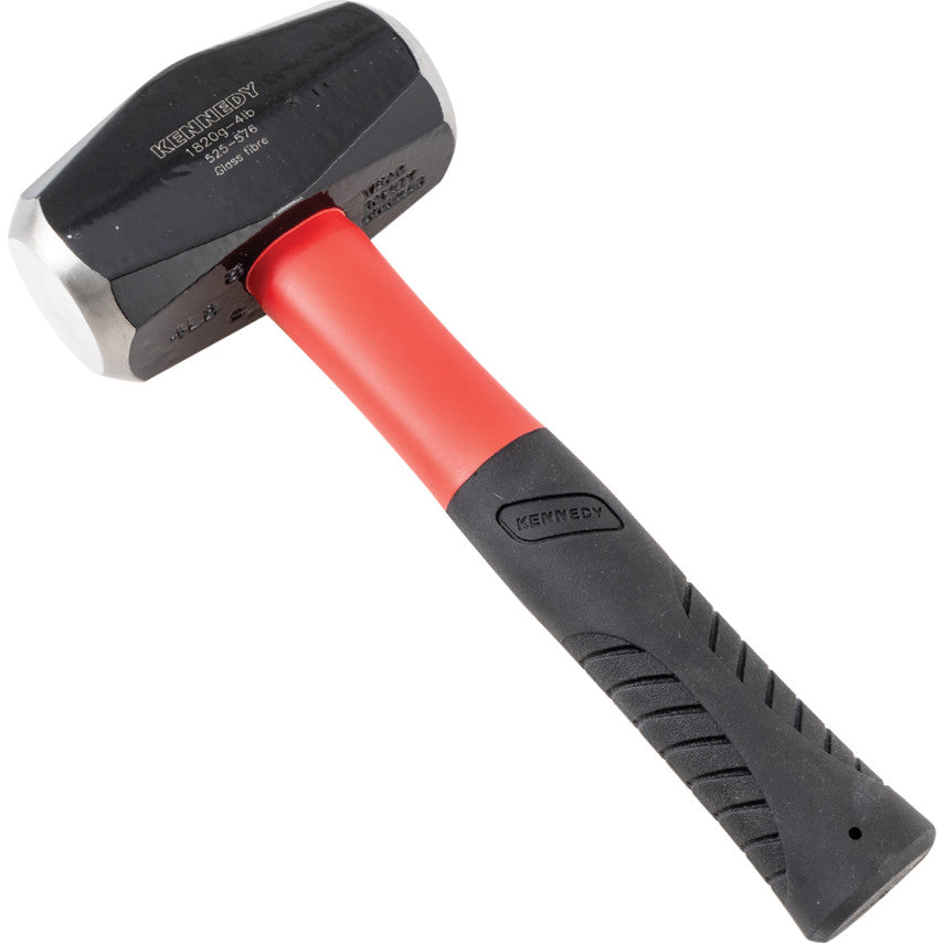 4lb CLUB / LUMP HAMMER, FIBREGLASS HANDLE WITH RUBBER GRIP