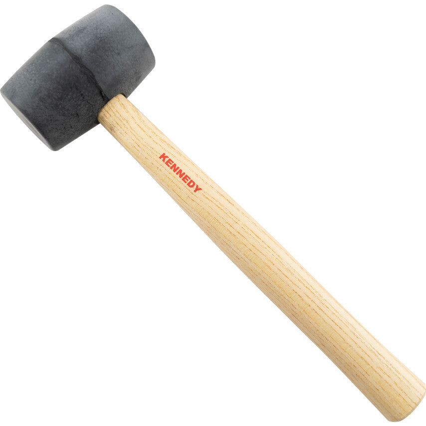 8oz BLACK RUBBER MALLET, HICKORYHANDLE