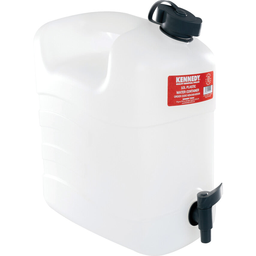PLASTIC WATER CONTAINER C/W TAP 10LTR
