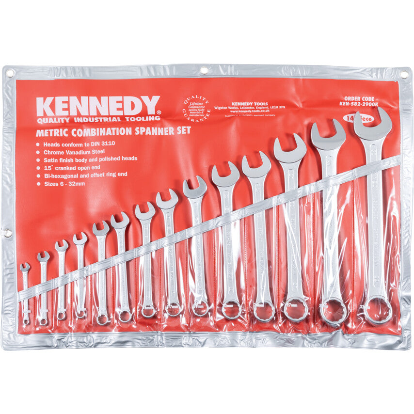 6-32mm CV COMBINATION SPANNER SET 14PC