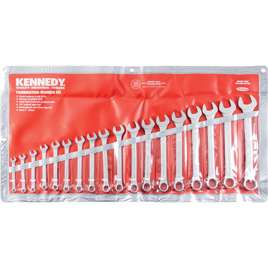 6-24mm CV COMBINATION SPANNER SET 18PC
