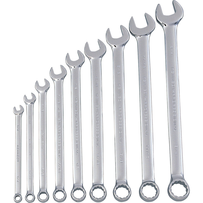 1/4"-3/4" PROF COMBINATIONSPANNER SET 9PC