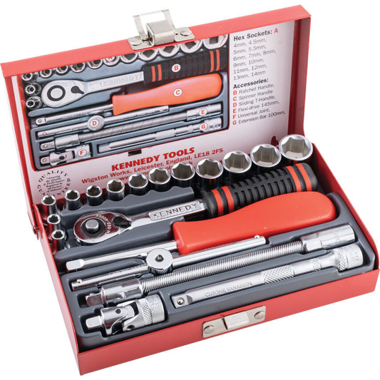 MINI MM SOCKET SET 1/4" SQ DR19-PCE