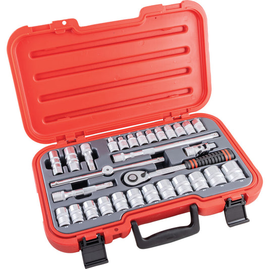 MM SINGLE HEX SOCKET SET1/2" SQ DR 30PC
