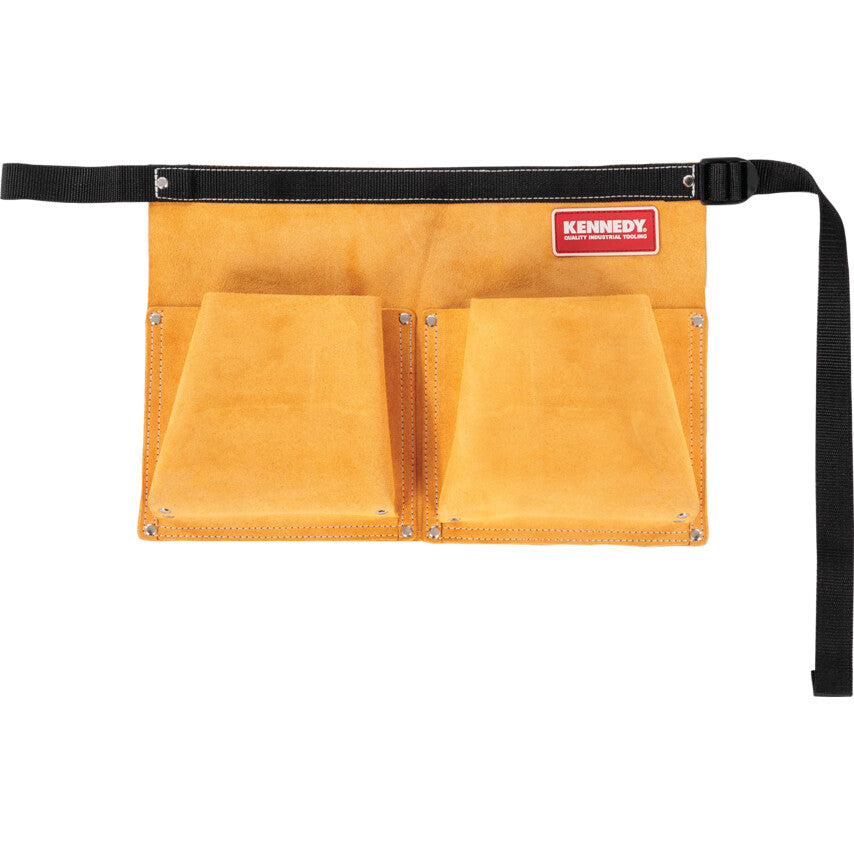 SUEDE LEATHER 2-POCKET 1-LOOP NAIL POUCH