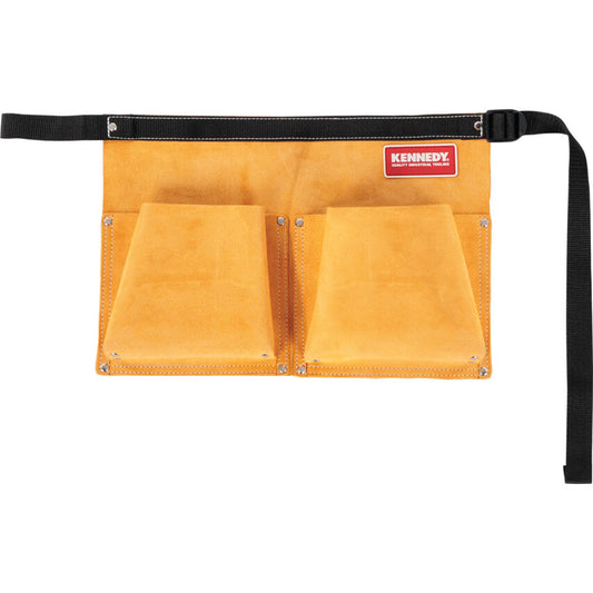 SUEDE LEATHER 2-POCKET 1-LOOP NAIL POUCH