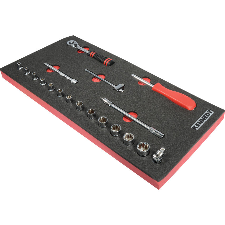 19PC METRIC KEN-GRIP SOCKET SET1/4