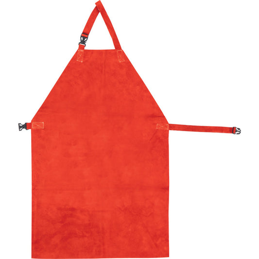 LEATHER WELDERS APRON - BUCKLES - RED - 24"x36"