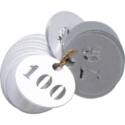 30mm ALUMINIUM I.D. DISCS 1-100(BOX-100)