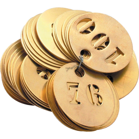 30mm BRASS IDENTITY DISCS 1-100(BOX-100)