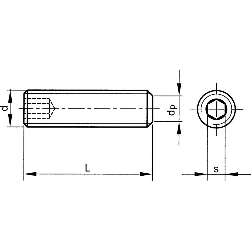 M3x3 SKT SET SCREW FLAT POINT(GR-45H) (14.9) รหัส QFT6023078E