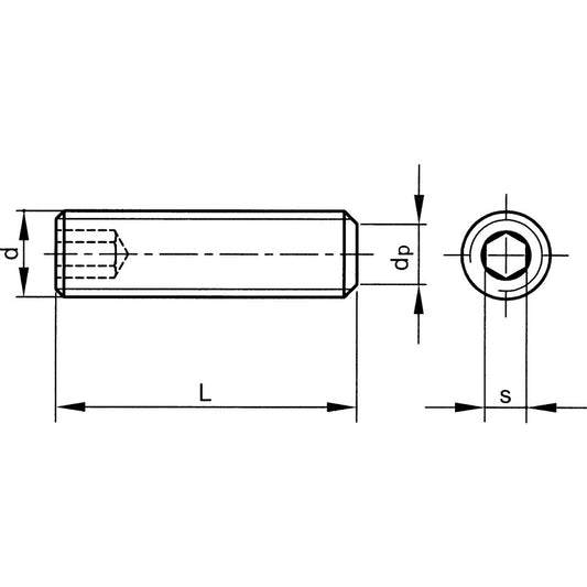 M3x3 SKT SET SCREW FLAT POINT(GR-45H) (14.9) รหัส QFT6023078E