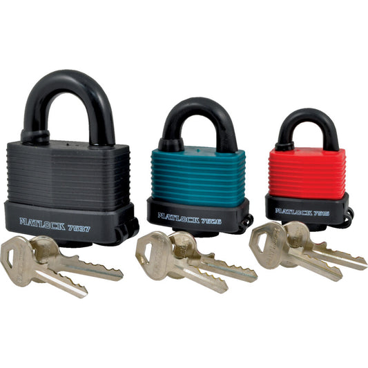 45mm PU COAT LAM. STEELPADLOCK-RED