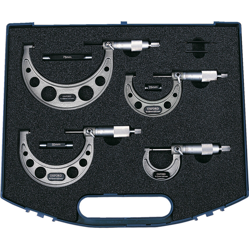 0-100mm 4-PCE EXTERNAL MICROMETER SET รหัส OXD3355500K
