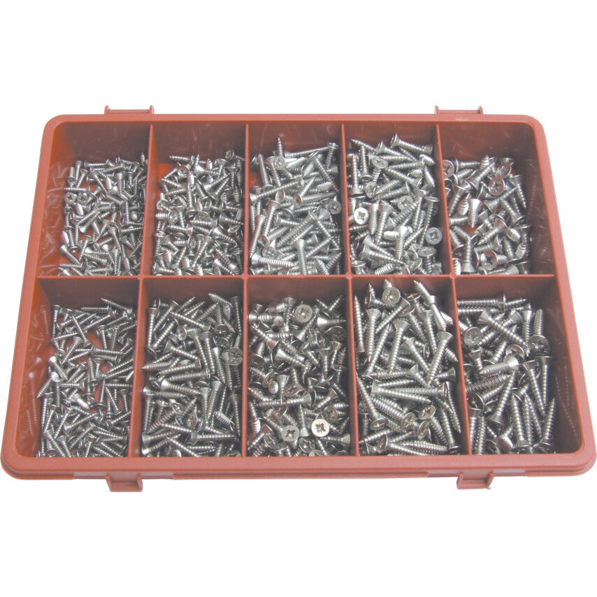 POZI C/SUNK SELF TAPPING SCREW KIT A2 AVG-900PC