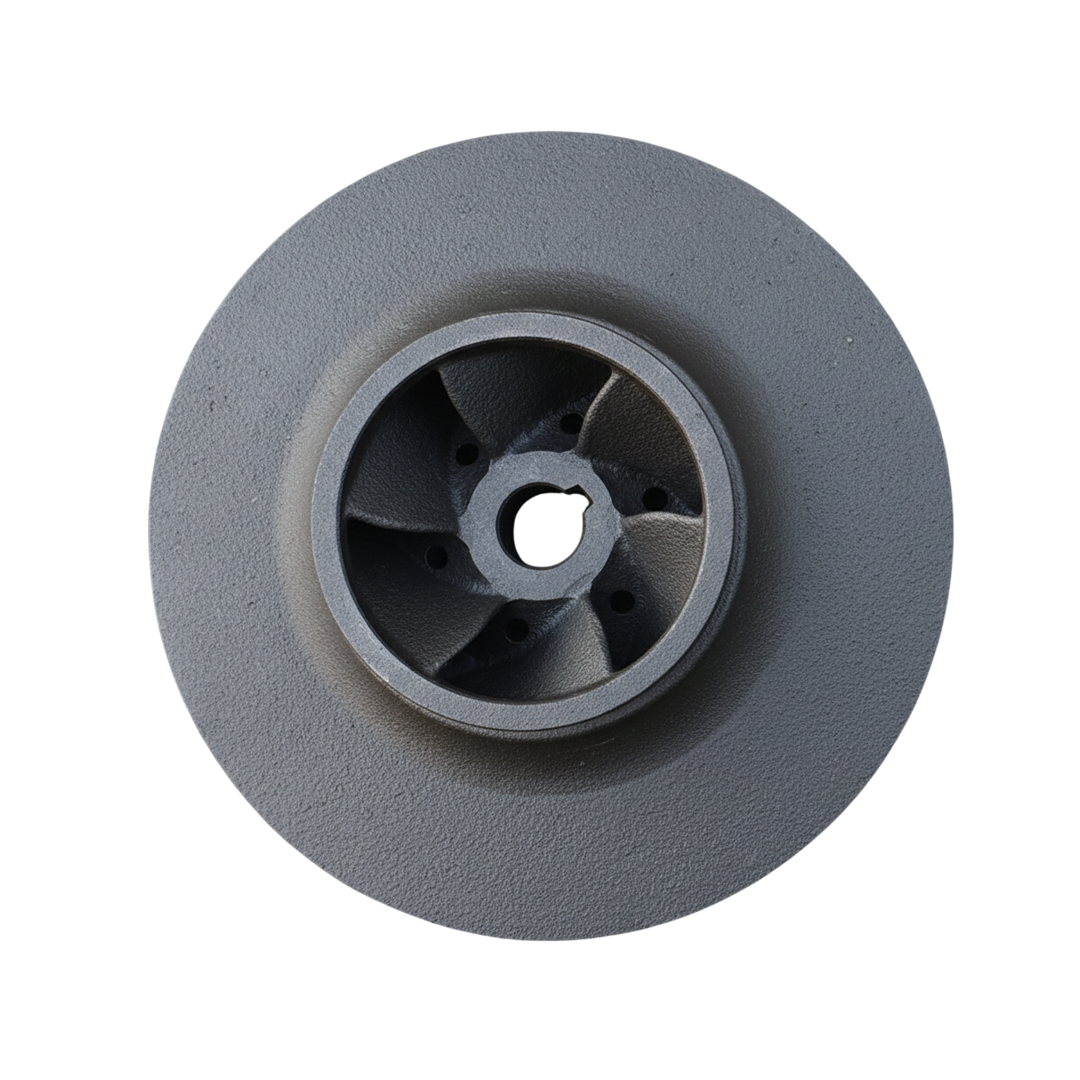 ใบพัดปั๊มน้ำเหล็ก Impeller ขนาดเส้นผ่าศูนย์กลาง 210 mm. หนา 75.5 mm. จำนวน 6 ใบพัด.