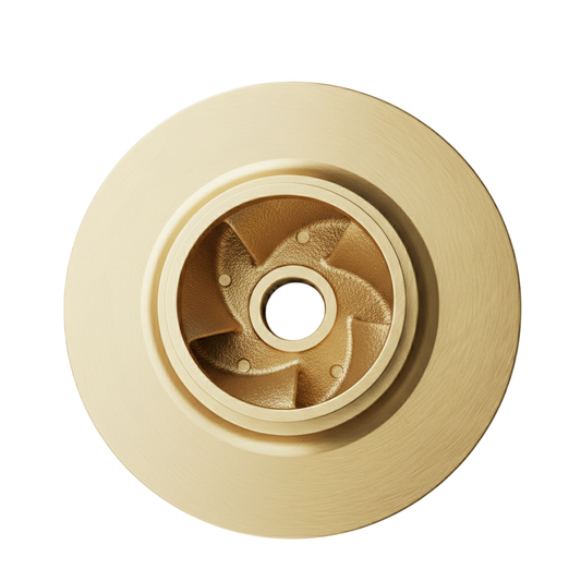 ใบพัดปั๊มน้ำทองเหลือง Impeller ขนาดเส้นผ่าศูนย์กลาง 287 mm. หนา 121 mm. จำนวน 5 ใบพัด