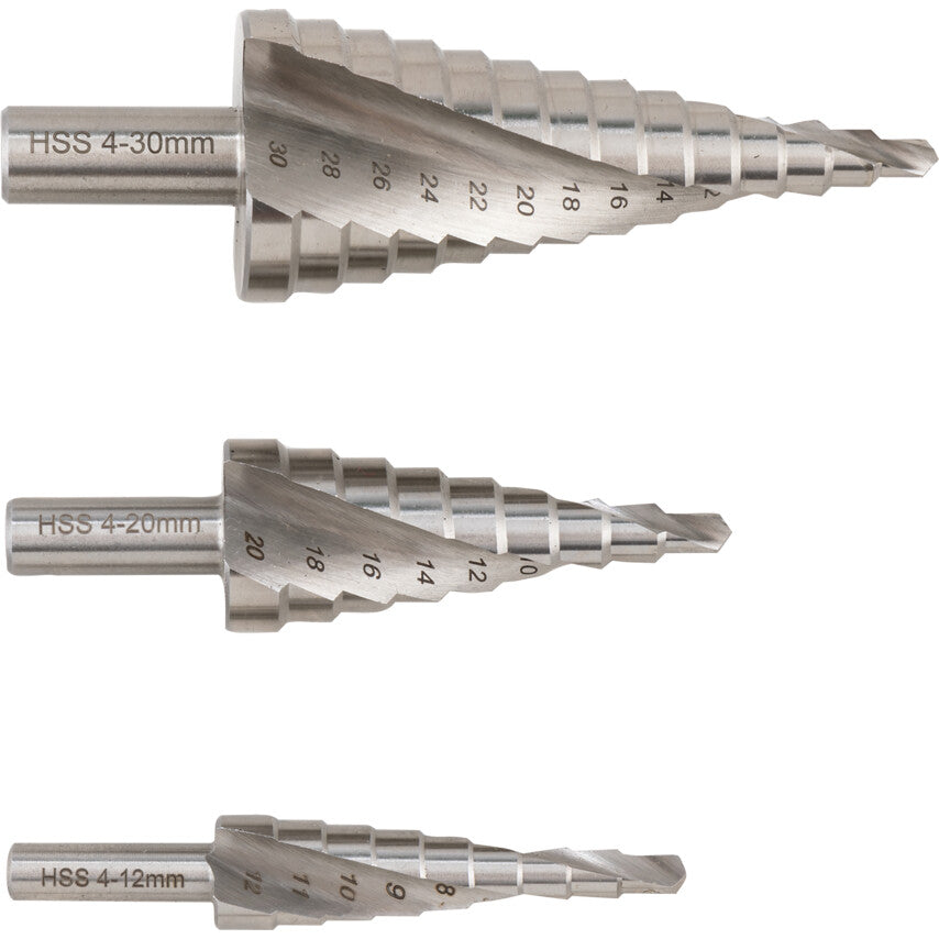 4-30mm SHEET METAL STEP DRILLS HSS (SET-3) รหัส SHR0190260K