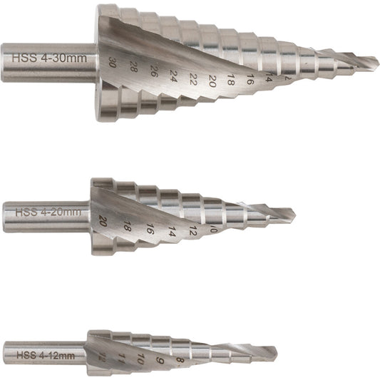 4-30mm SHEET METAL STEP DRILLS HSS (SET-3) รหัส SHR0190260K