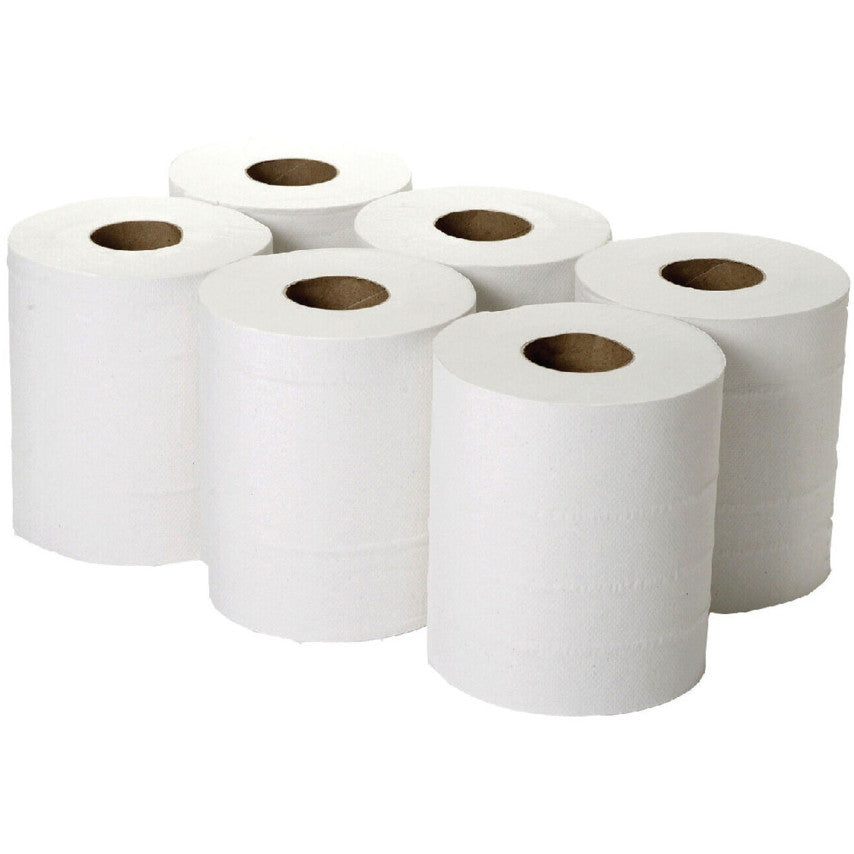 WHITE C/FEED 2-PLY WIPES19cmx150M (PK-6)