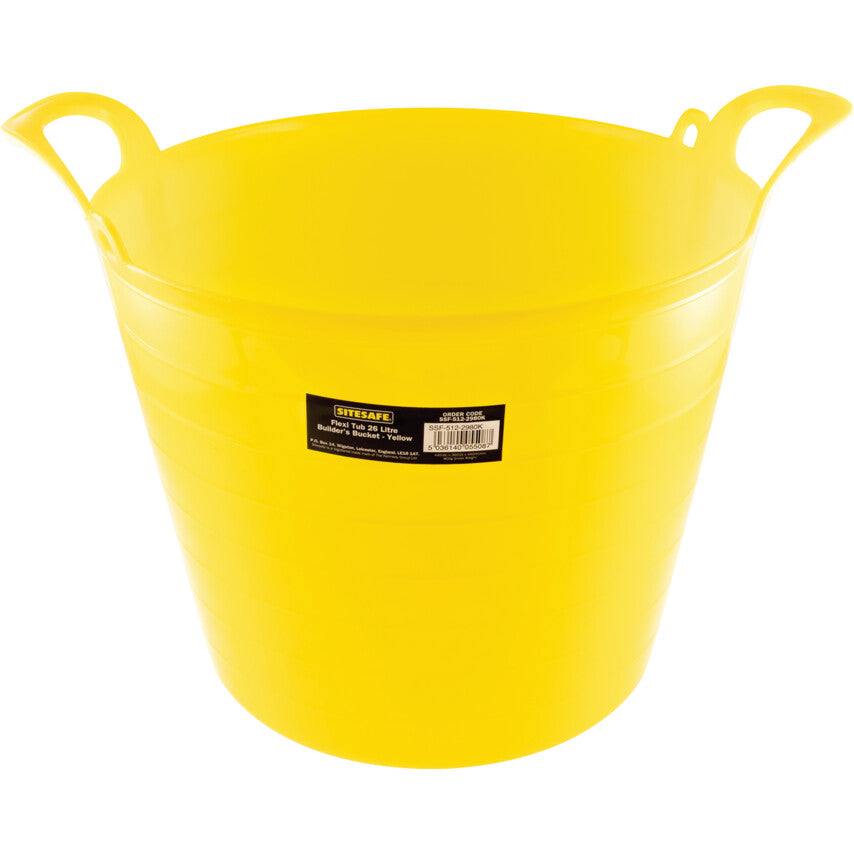 FLEXI TUB 26LTR BUILDERSBUCKET YELLOW