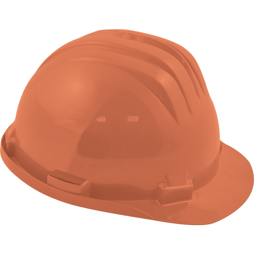 SAFETY HELMET STD + PLASTIC 6 POINT HARNESS ORANGE รหัส SSF9572040K