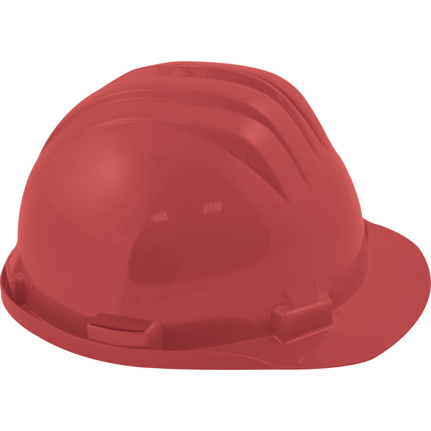 SAFETY HELMET STD + PLASTIC 6 POINT HARNESS RED รหัส SSF9572050K