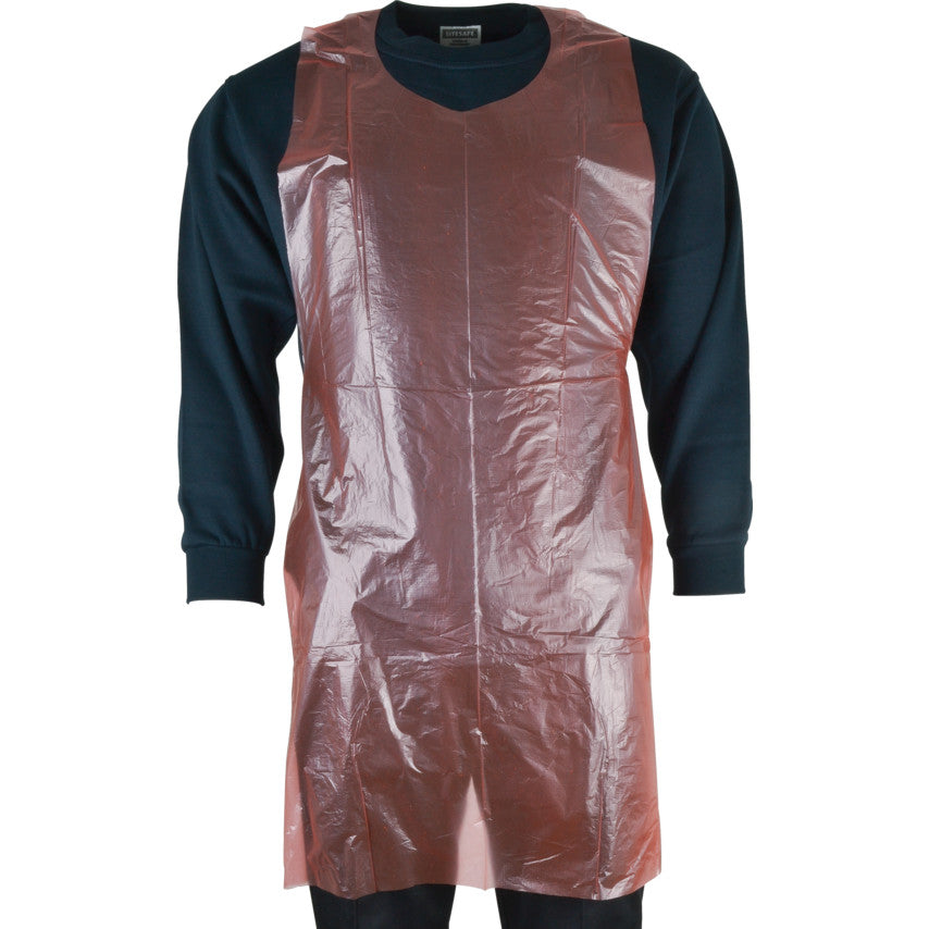 DISPOSABLE APRON RED 690x1070mm (PK-100)