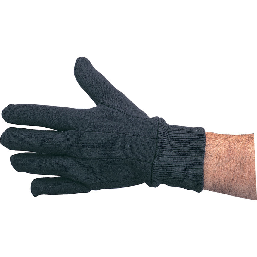 COTTON JERSEY LINED KNIT WRISTGLOVES BLACK SZ-9 รหัส TFF9611045K